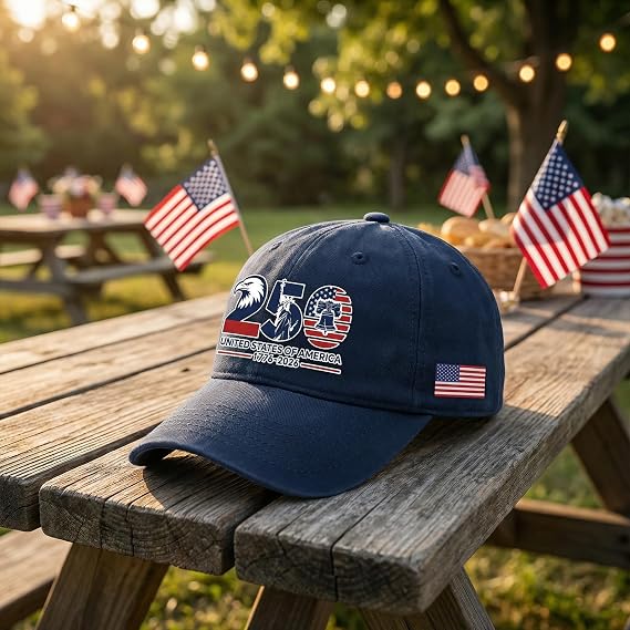 Printed 250th Anniversary America Cap, 1776-2026 Independence Day Baseball Hat