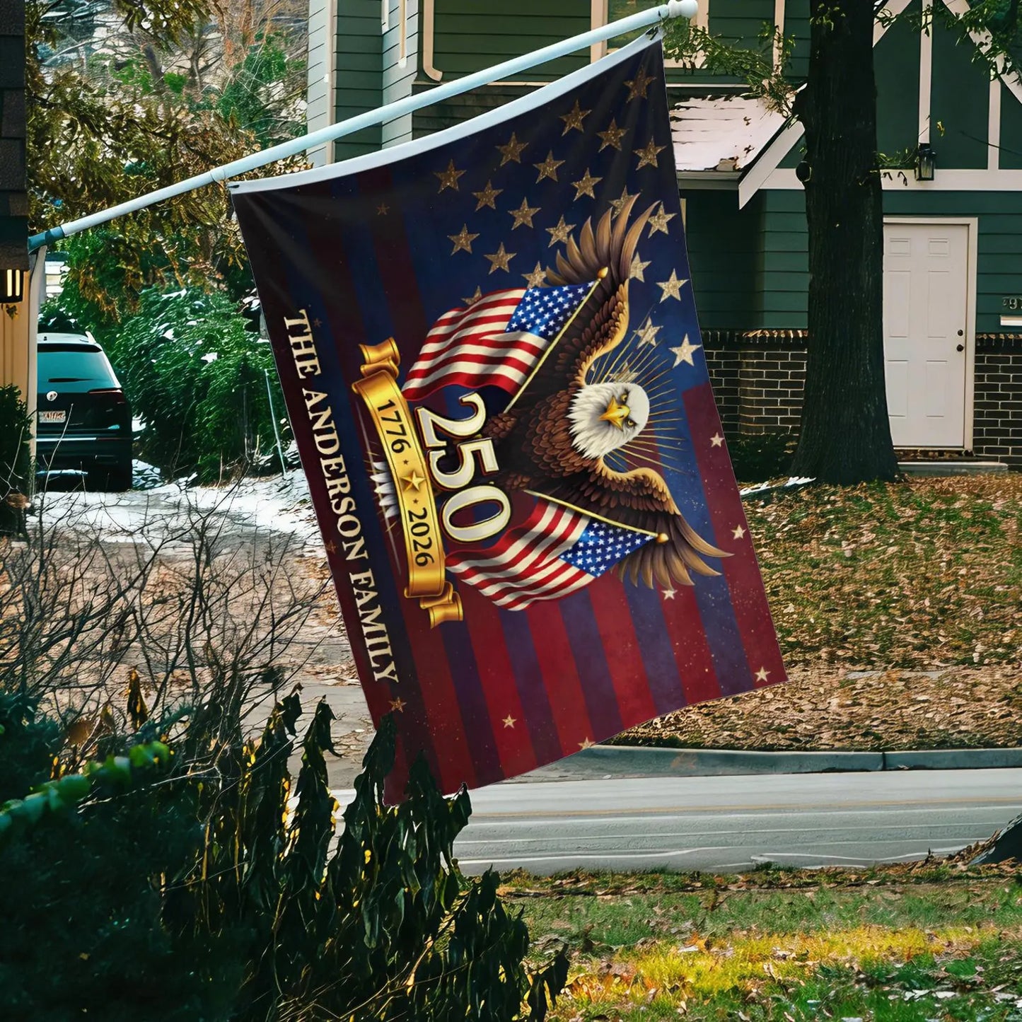 America 250 House Flag, United States Of America 1776-2026 Patriotic Garden Decor