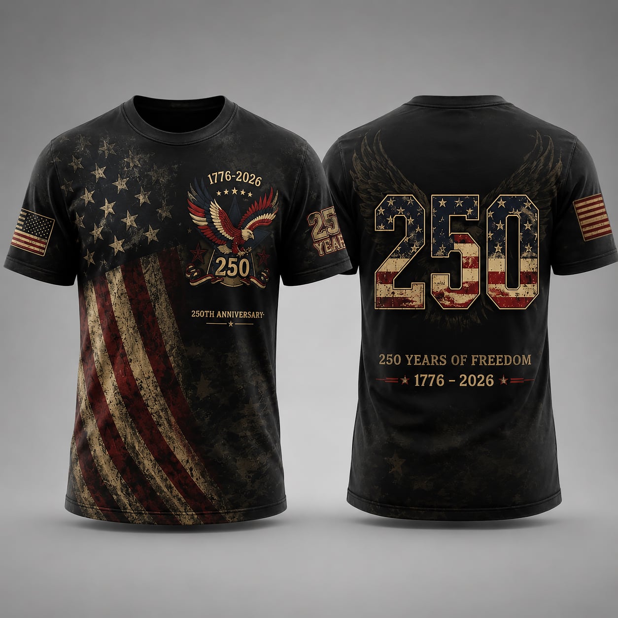Anniversary 250th Independence Day T-Shirt, 1776 2026 Patriotic Freedom T-Shirts