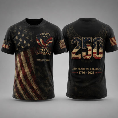 Anniversary 250th Independence Day T-Shirt, 1776 2026 Patriotic Freedom T-Shirts