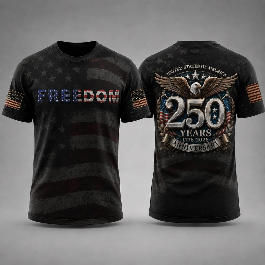 America 250 Years of Freedom Shirt, USA Independence Day Tee