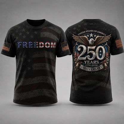 America 250 Years of Freedom Shirt, USA Independence Day Tee