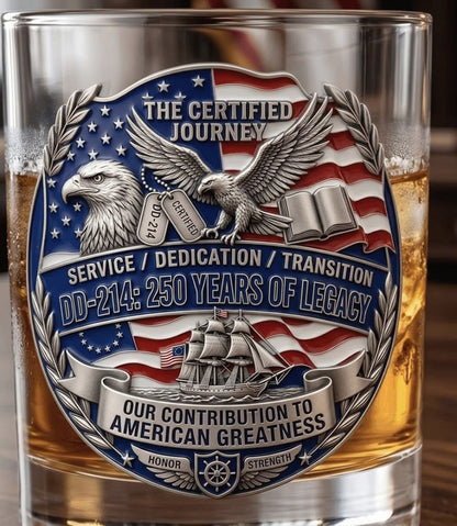 DD-214 250 Years Of Legacy Drinking Glass