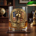 Personalized  Proud Veteran Dad Drinking Glass, Gifts For Dads