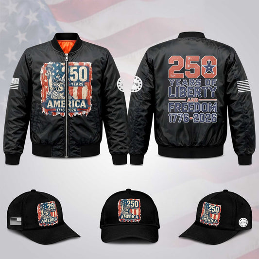America 250 Varsity USA Patriotic Jacket Bomber / Combo