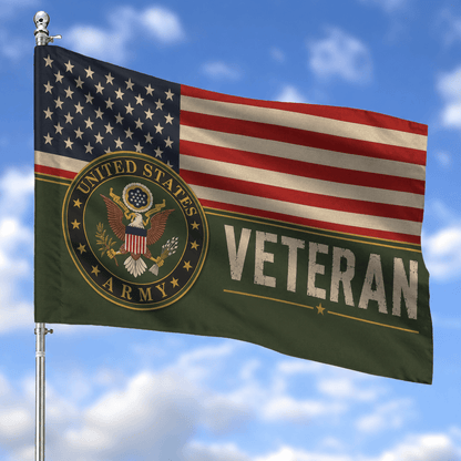 Proud Veteran Flag, Patriotic USA Military Memorial Flag