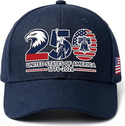 Printed 250th Anniversary America Cap, 1776-2026 Independence Day Baseball Hat