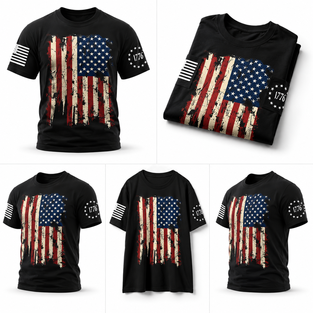 USA Flag 4th July American Tshirt, Red White Blue Star Patriotic TShirt