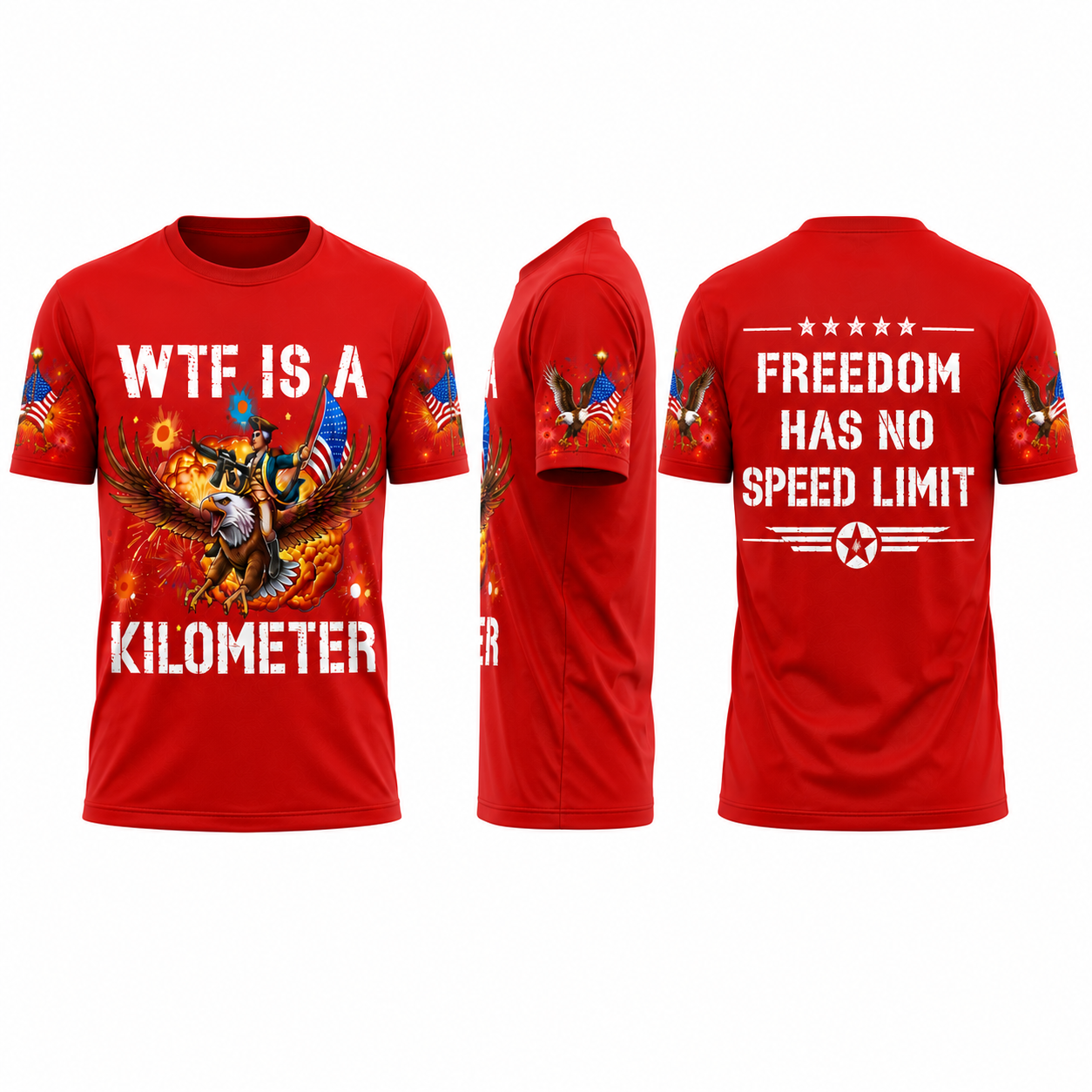 WTF Is A Kilometer Shirt, 4th Of July Eagle Tee, Funny Patriotic USA Shirt, Freedom TShirt
