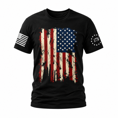 USA Flag 4th July American Tshirt, Red White Blue Star Patriotic TShirt