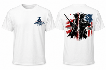 Two Soldiers One Nation Tee, 250 Years We The People T-Shirt, 1776-2026 Patriotic Tee