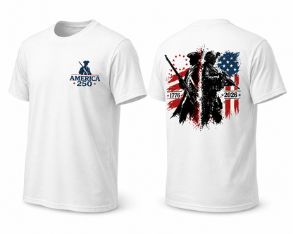 Two Soldiers One Nation Tee, 250 Years We The People T-Shirt, 1776-2026 Patriotic Tee