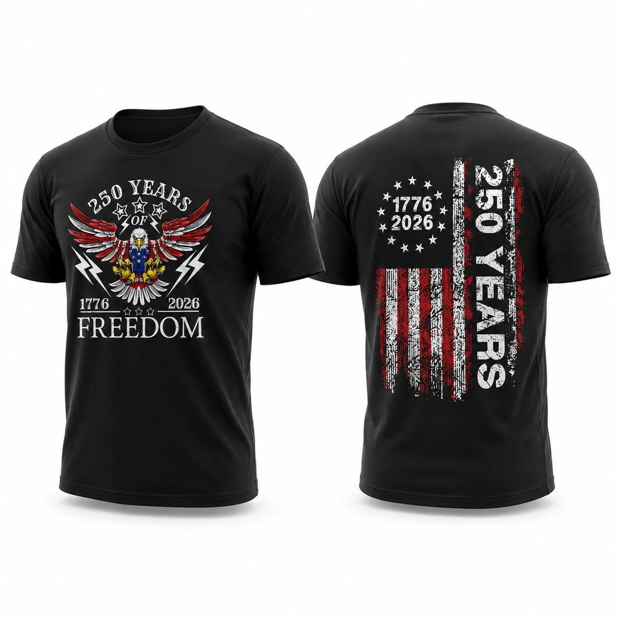250 Years of Freedom Shirt, 1776–2026 Patriotic Eagle USA Flag Tee