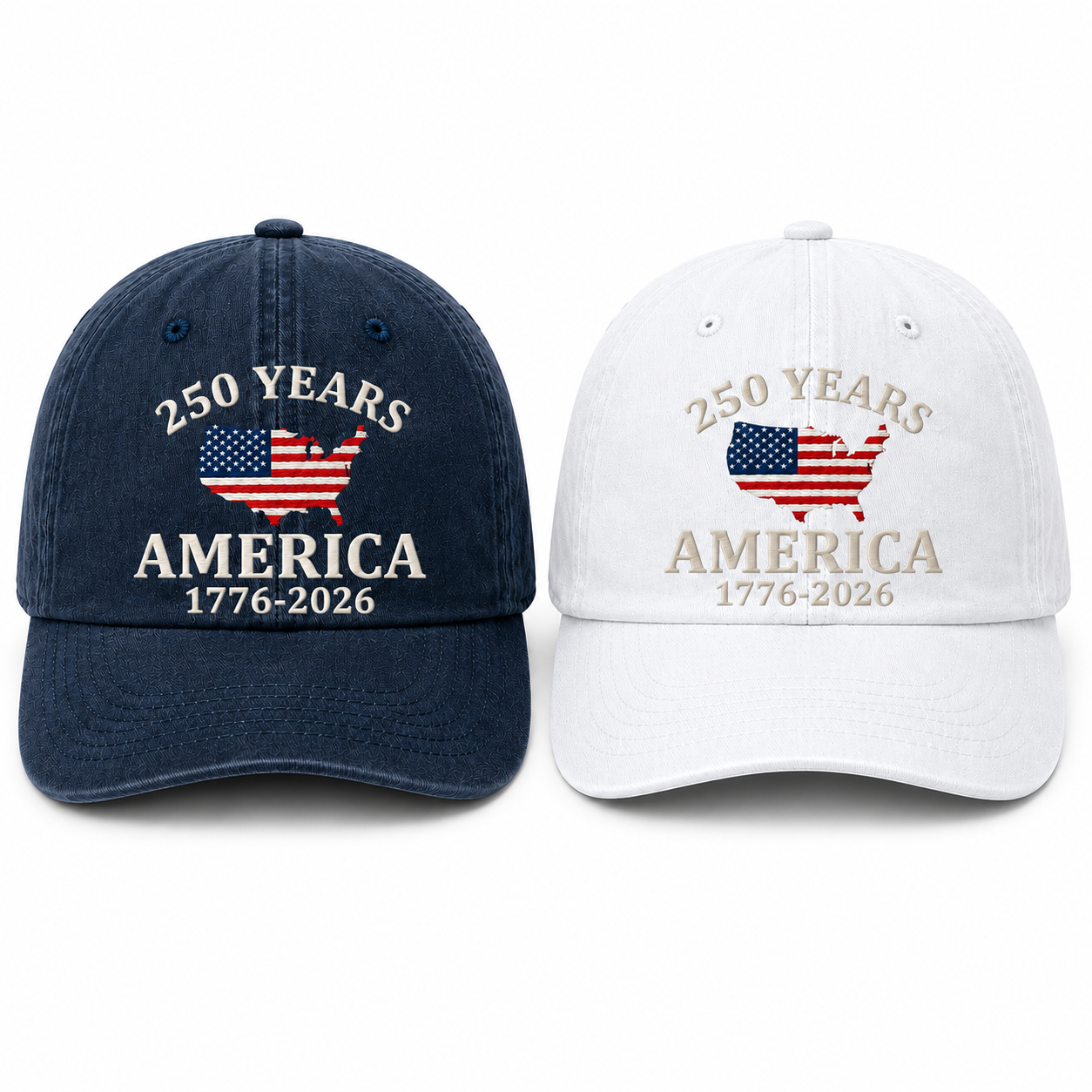 Embroidered America Map 250th Anniversary Hat, Patriotic 1776 2026 Cap