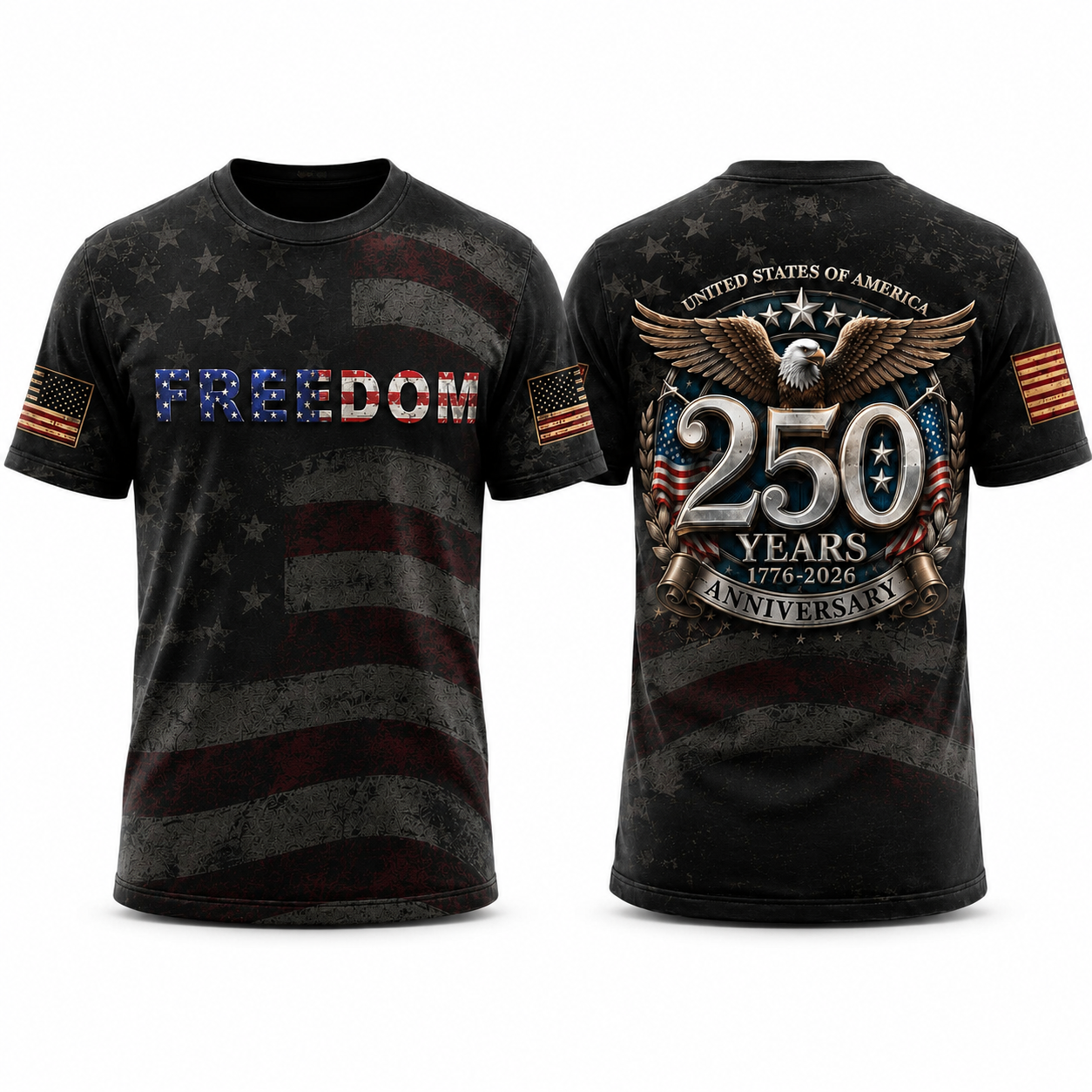 America 250 Years of Freedom Shirt, USA Independence Day Tee
