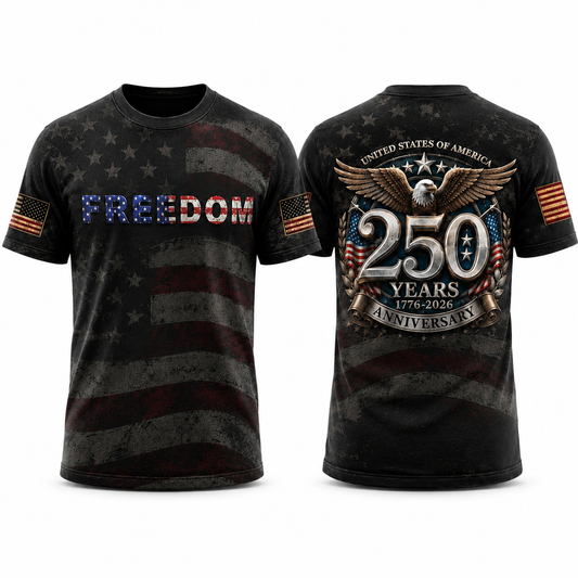 America 250 Years of Freedom Shirt, USA Independence Day Tee