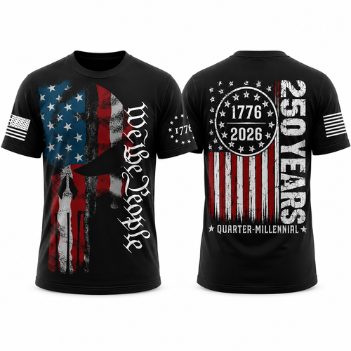 Patriot Skull American Flag T-Shirt, Freedom Honor & Strength Tee