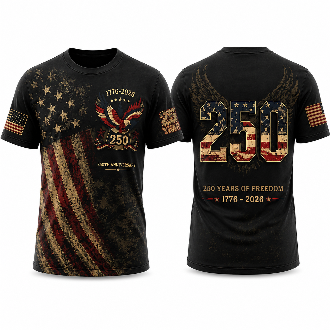 Anniversary 250th Independence Day T-Shirt, 1776 2026 Patriotic Freedom T-Shirts