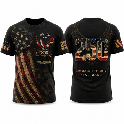 Anniversary 250th Independence Day T-Shirt, 1776 2026 Patriotic Freedom T-Shirts