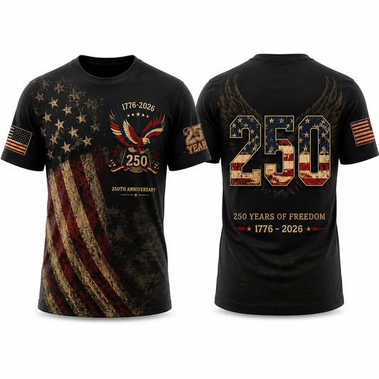 Anniversary 250th Independence Day T-Shirt, 1776 2026 Patriotic Freedom T-Shirts
