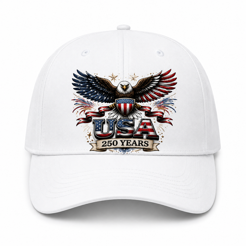 250th Anniversary USA Hat, American Flag Eagle Patriotic Print Cap