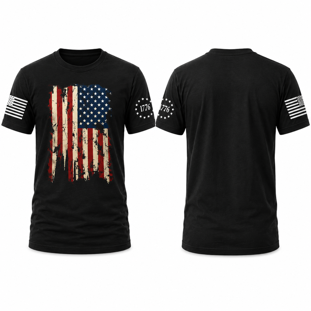 USA Flag 4th July American Tshirt, Red White Blue Star Patriotic TShirt