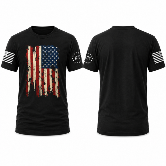 USA Flag 4th July American Tshirt, Red White Blue Star Patriotic TShirt