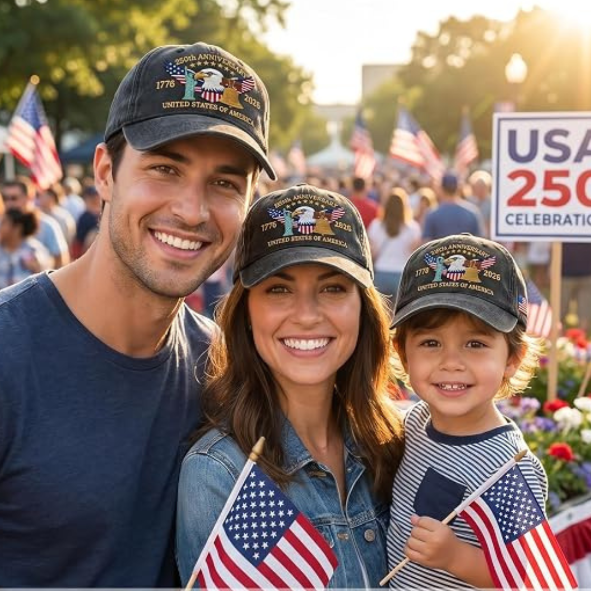 Embroidered Cap 250th Anniversary USA Eagle, 1776-2026 Patriotic Baseball Cap