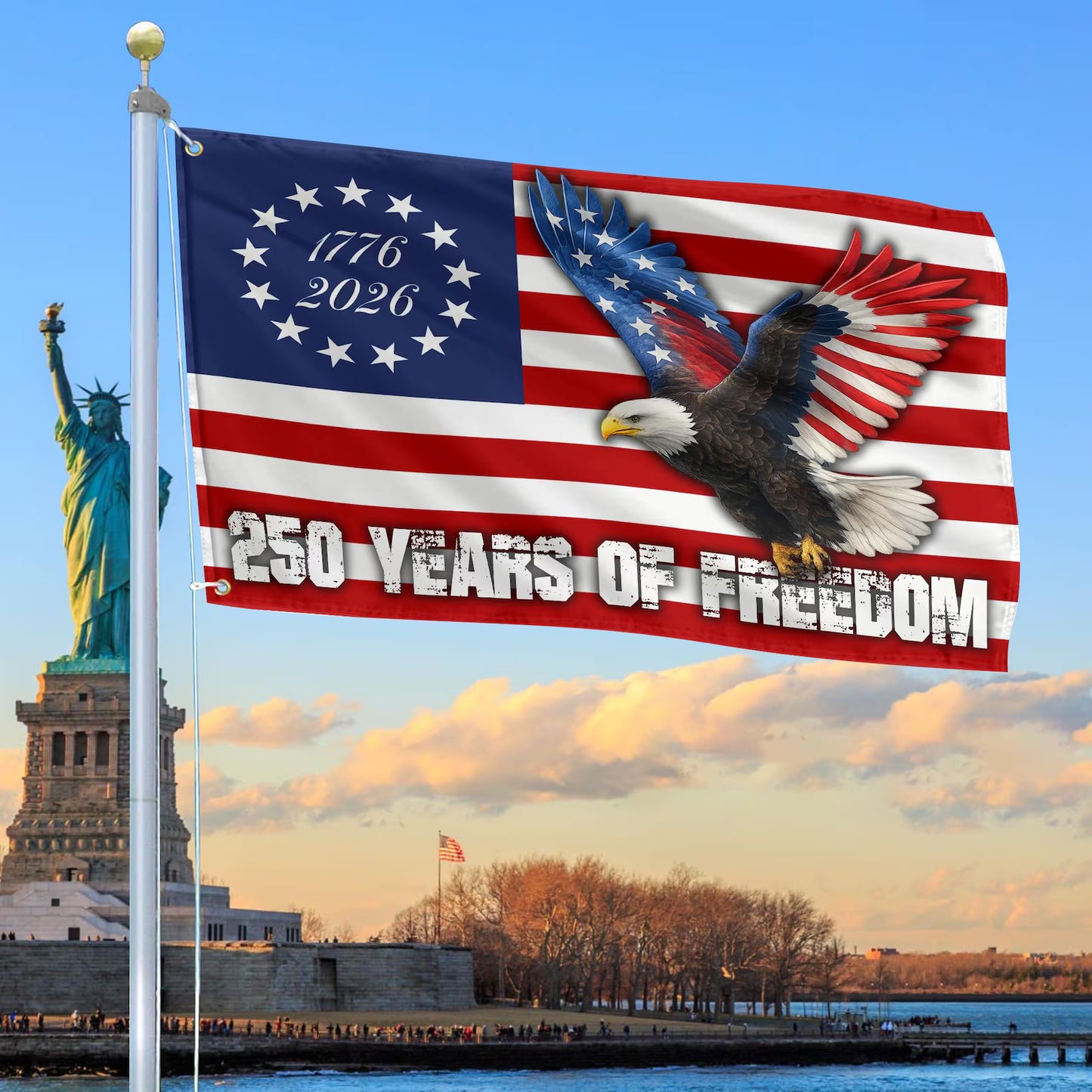 250th Anniversary USA Flag, 1776-2026 Double-Sided 3-Ply Grommet American Flag, Independence Day Gift (Copy)