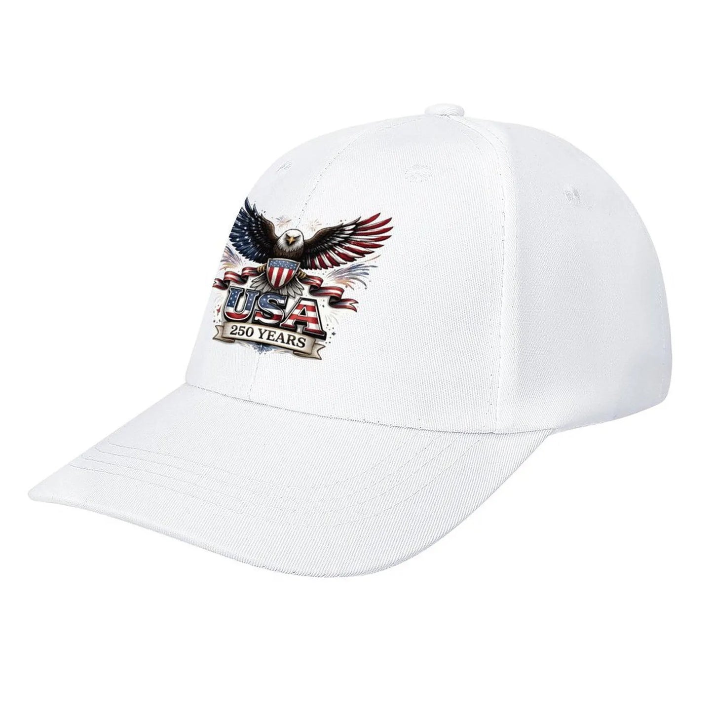 250th Anniversary USA Hat, American Flag Eagle Patriotic Print Cap