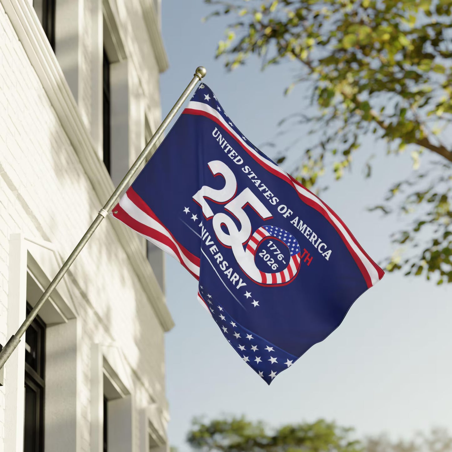 250th Anniversary American Flag, Double Sided Patriotic Independence Flag