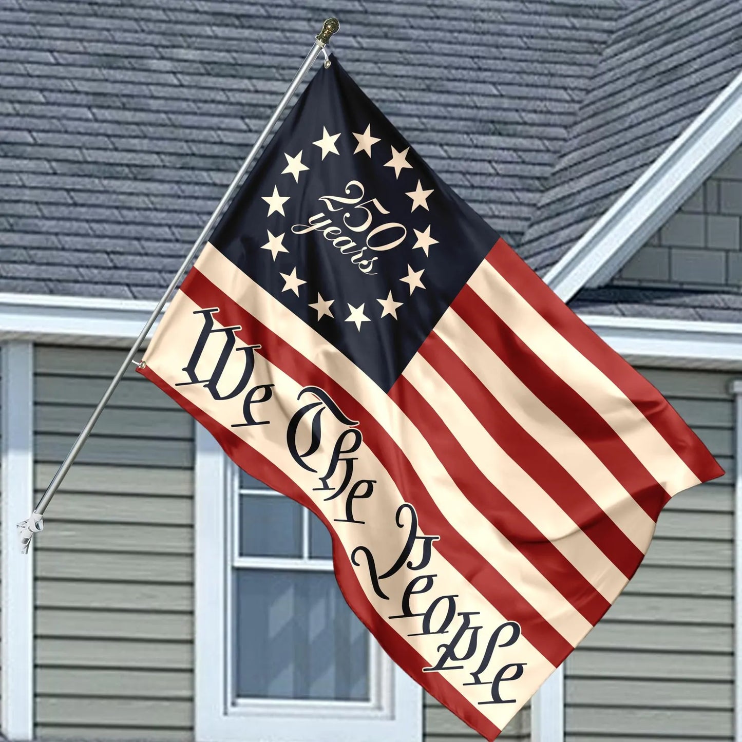 250 Years America We The People House Flag, Patriotic 1776-2026 Anniversary Decor