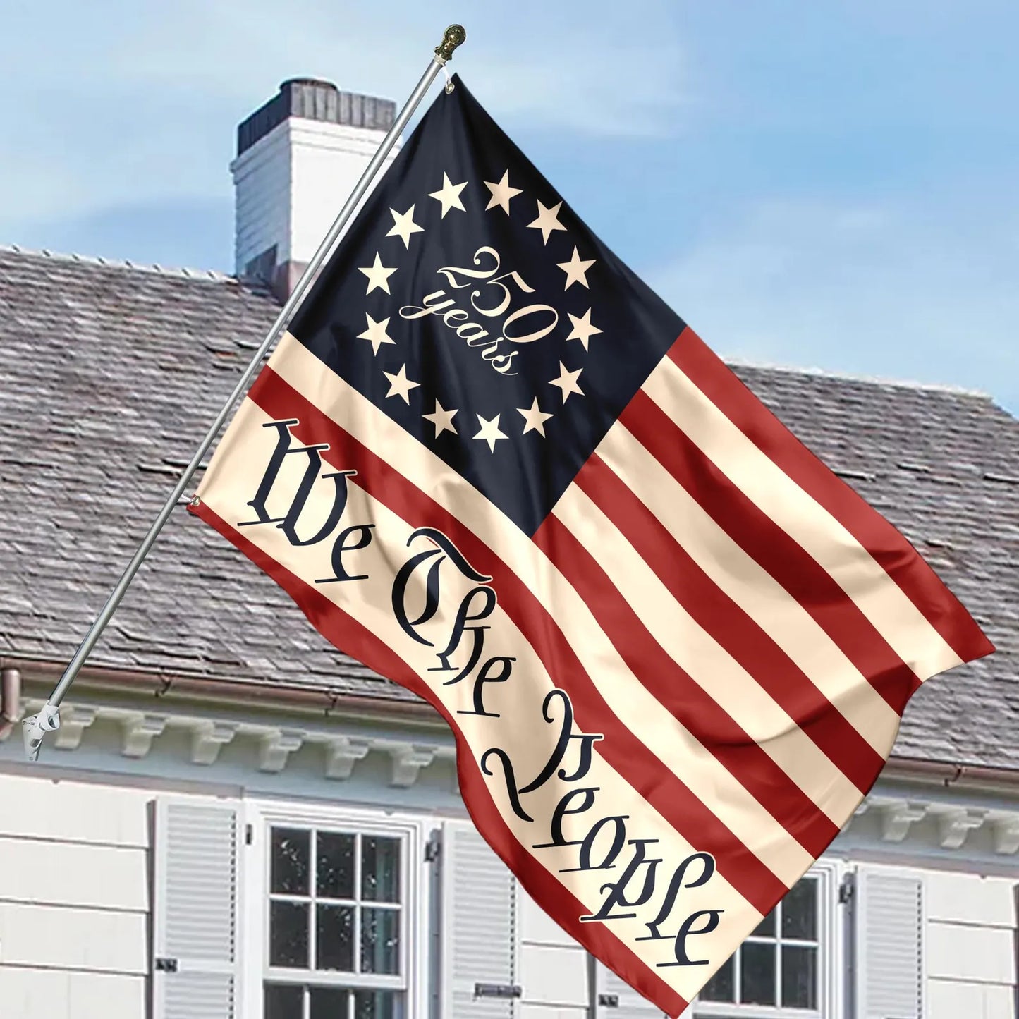 250 Years America We The People House Flag, Patriotic 1776-2026 Anniversary Decor