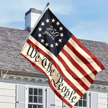 250 Years America We The People House Flag, Patriotic 1776-2026 Anniversary Decor