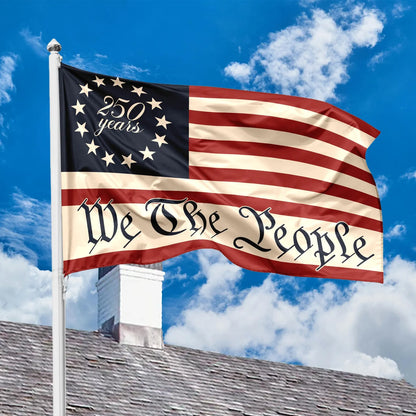 250 Years America We The People House Flag, Patriotic 1776-2026 Anniversary Decor