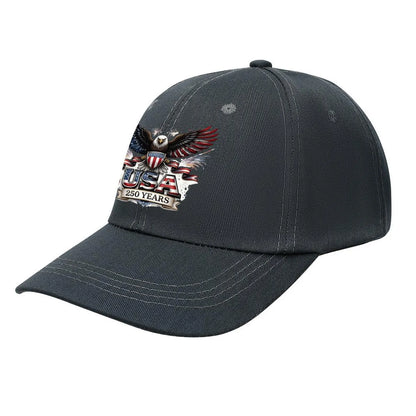 250th Anniversary USA Hat, American Flag Eagle Patriotic Print Cap