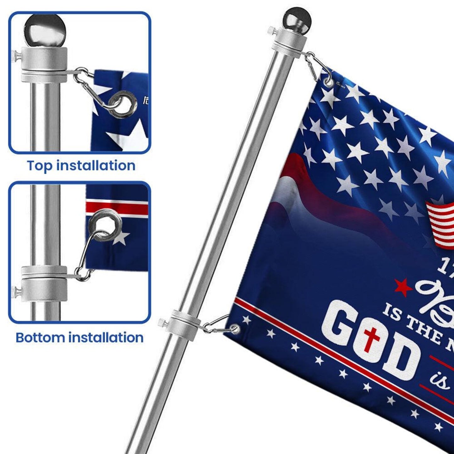 250 Years of America Blessed Is the Nation Flag, 1776-2026 Patriotic Grommet Flag