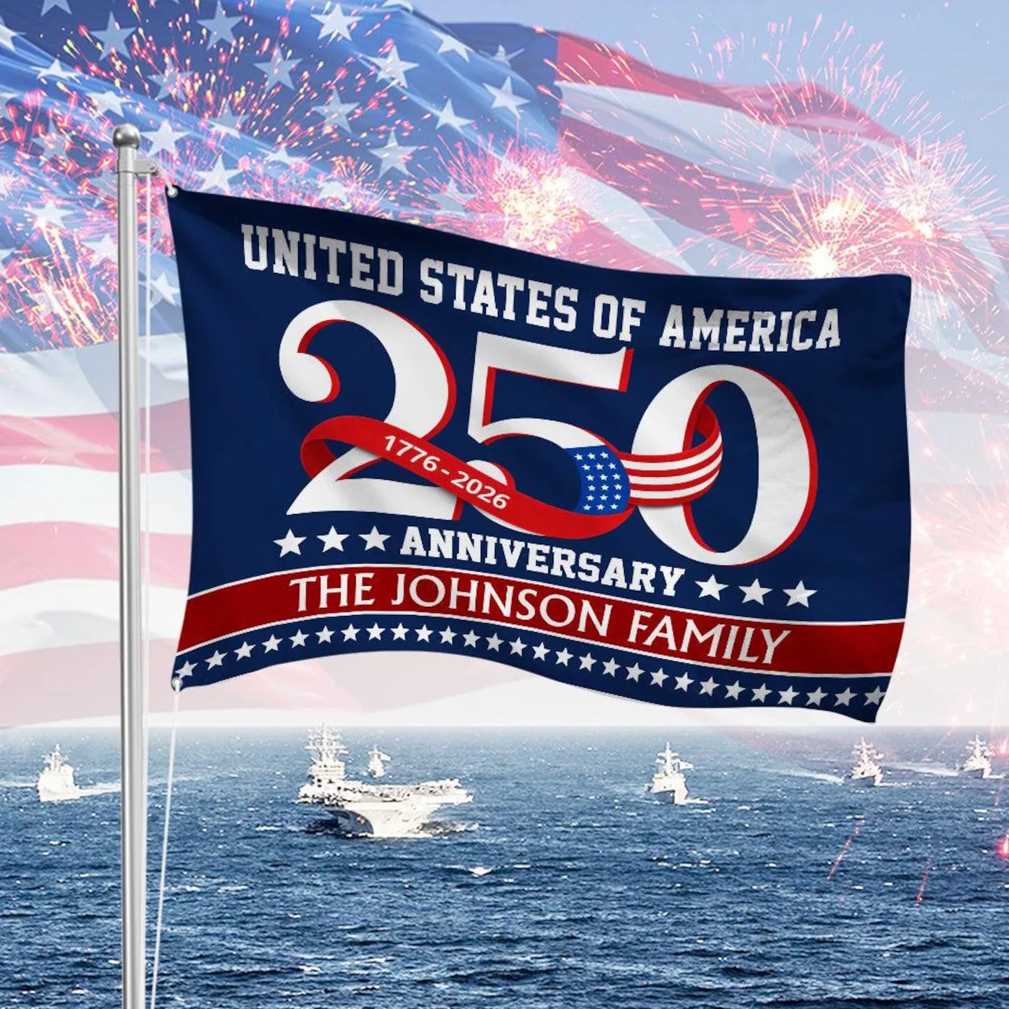 United States of America 1776-2026 House Flag, 250 Years Patriotic Gift Decor