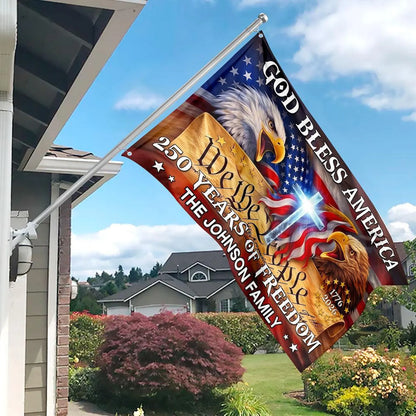 250 Years God Bless America Flag, Patriotic Eagle Garden Decor