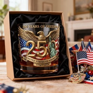 250 Years Of Freedom Anniversary 11oz Round Glass